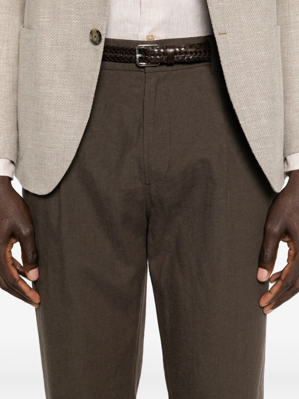 Herno Pantalon met elastische tailleband Bruin