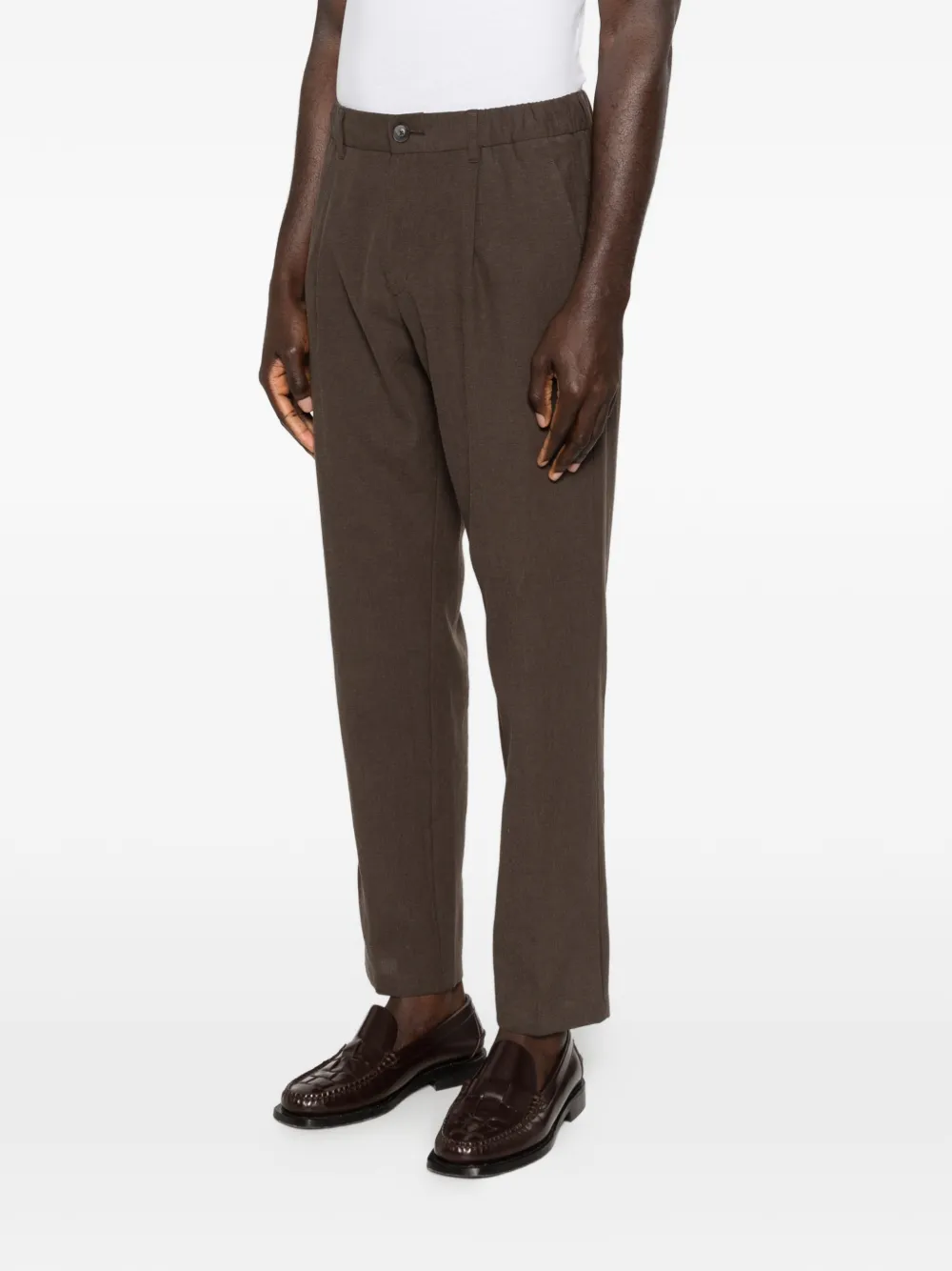 Herno Pantalon met elastische tailleband Bruin