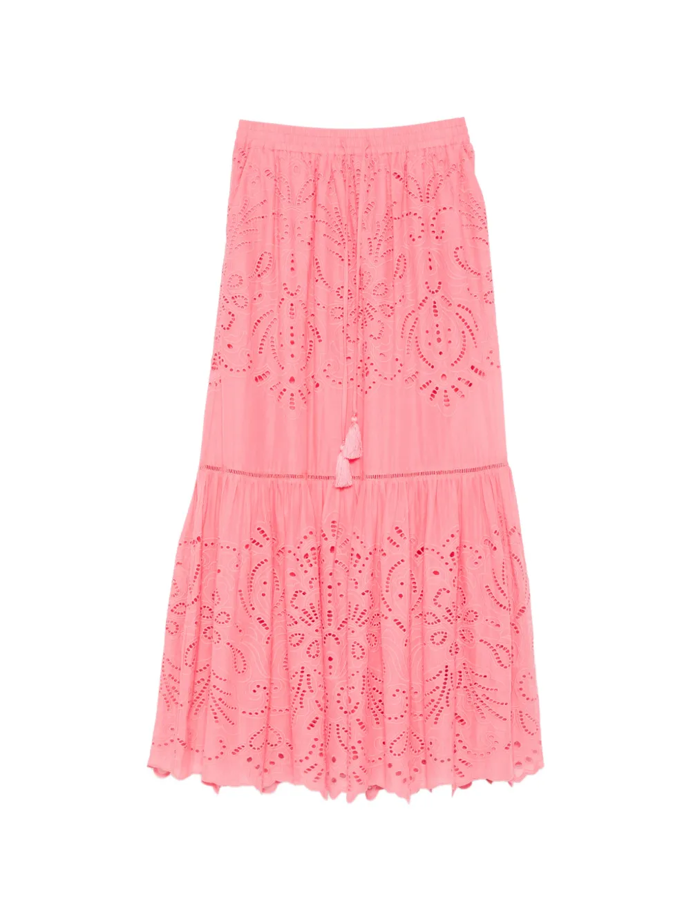ERMANNO FIRENZE tassel-details embroidery midi skirt - Rosa