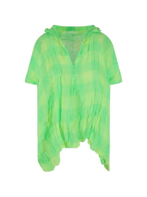 Daniela Gregis gingham ruffled-collar blouse