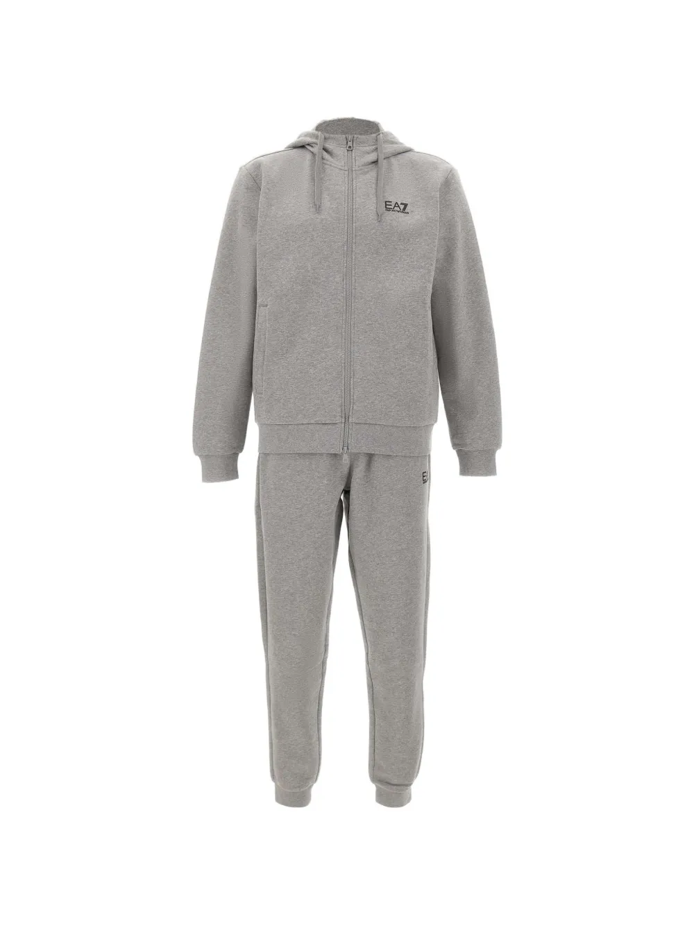 Ea7 Emporio Armani hooded logo cotton tracksuit - Grigio