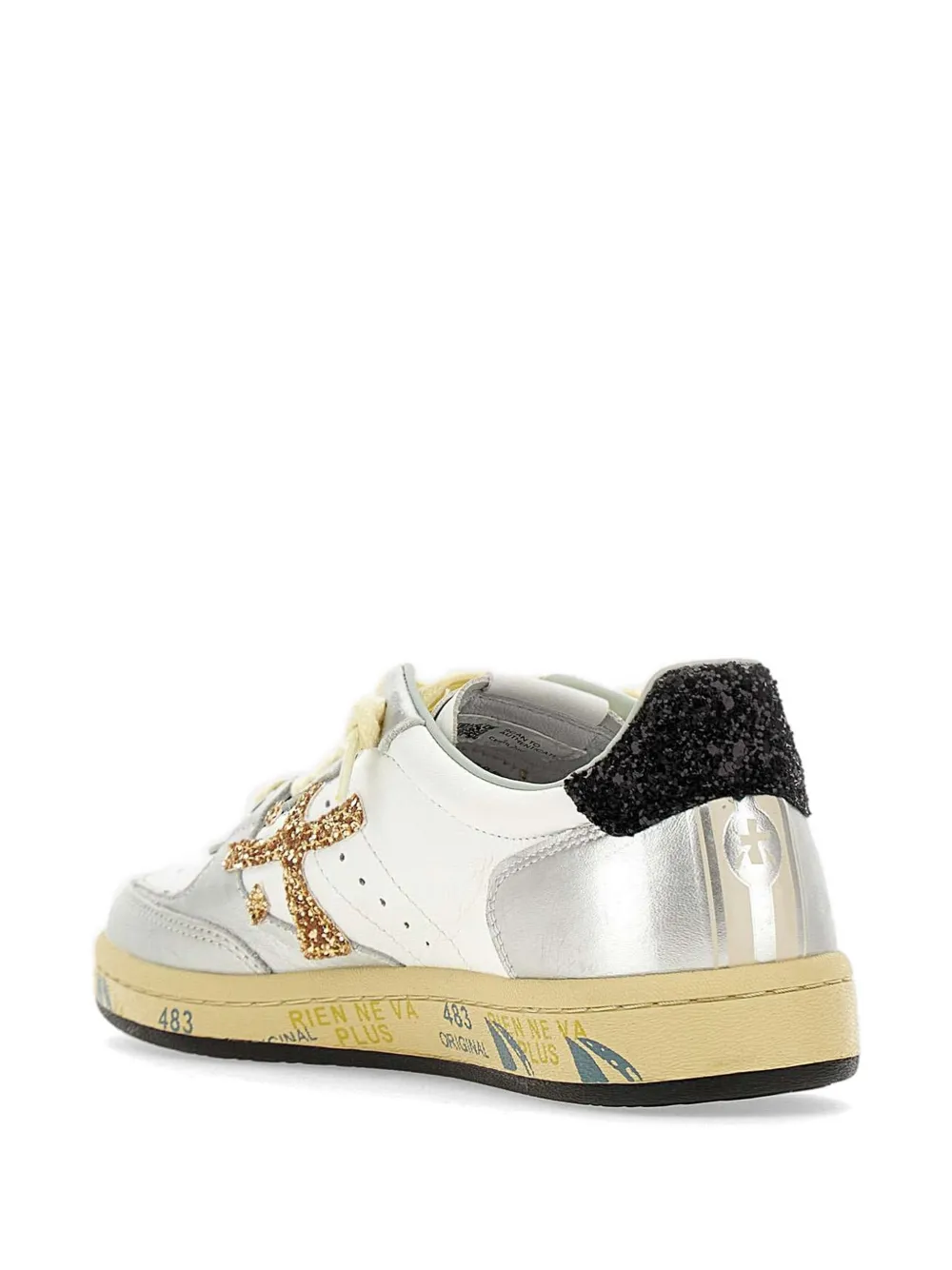 Premiata glitter leather sneakers Wit