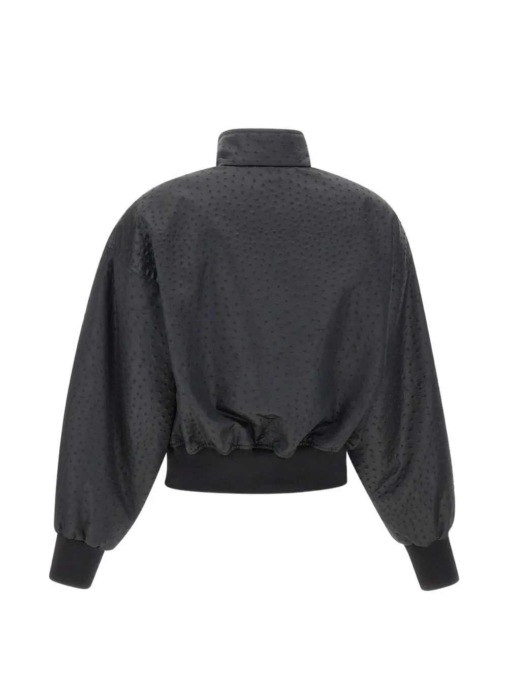 Elisabetta Franchi Jack van taffeta stof met struisvogel-print Zwart
