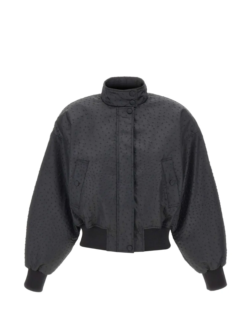 Elisabetta Franchi embossed high-neck jacket - Nero