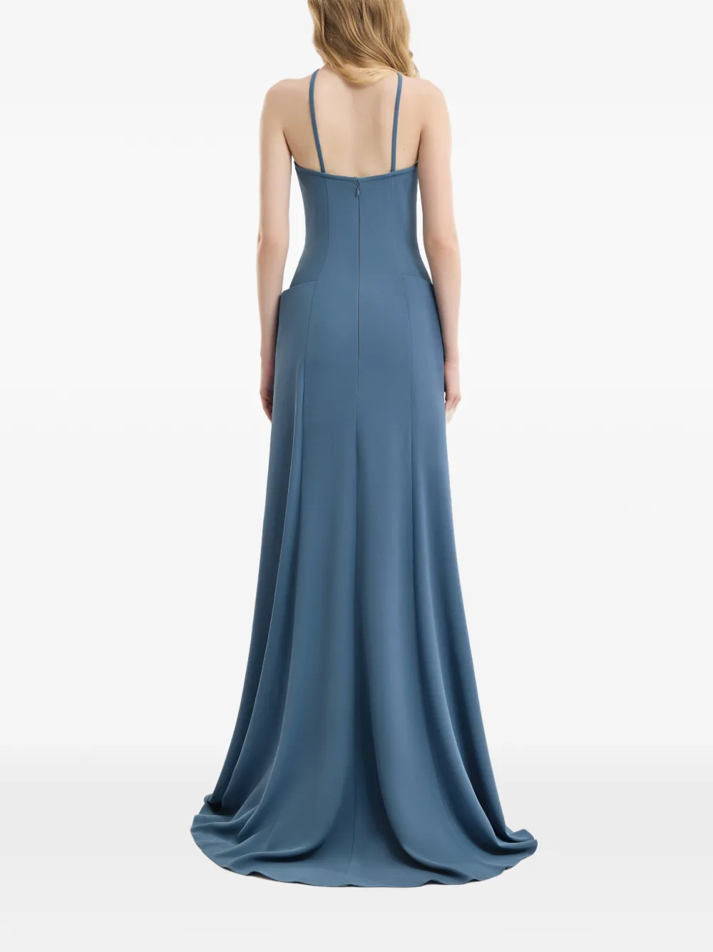 Gemy Maalouf Maxi-jurk met halternek Blauw