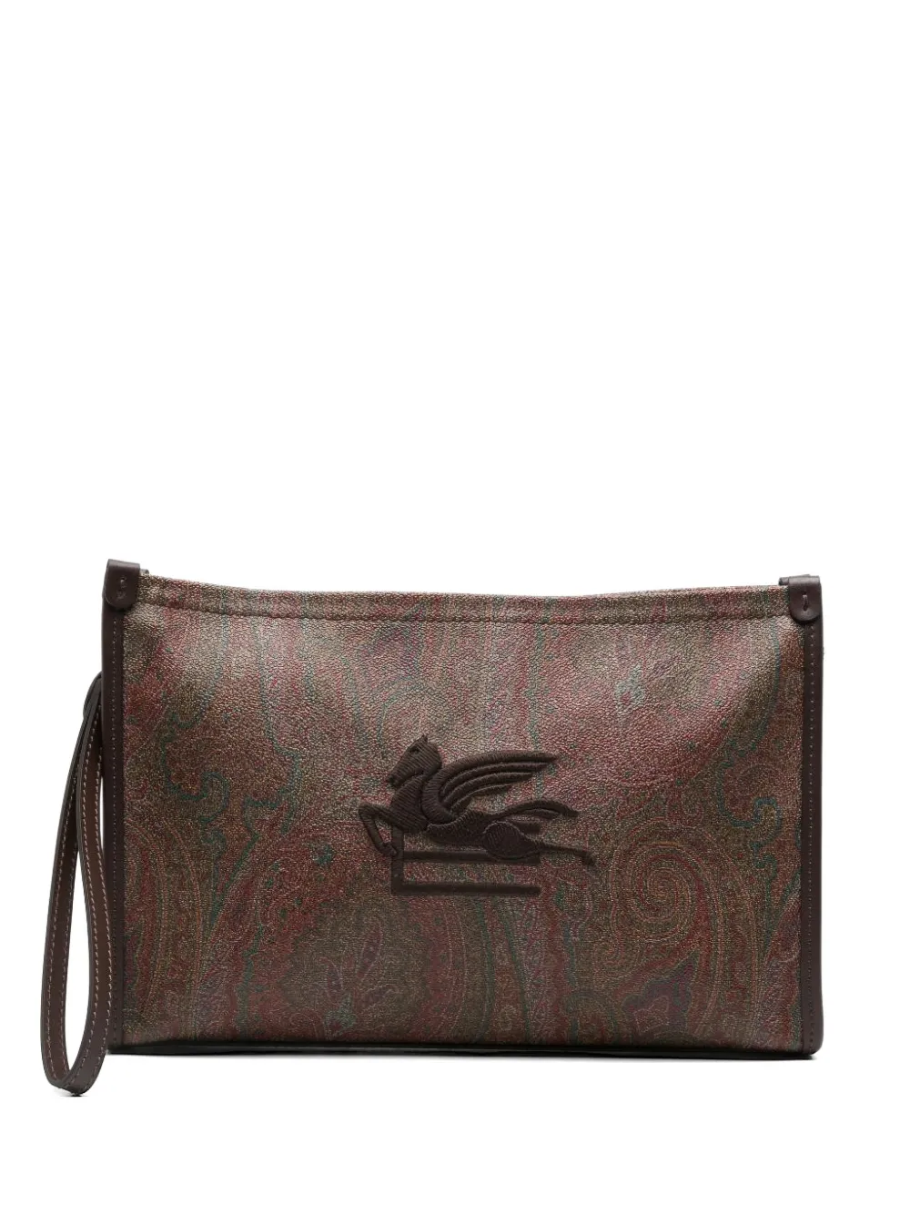 ETRO pegasus paisley clutch bag - Marrone