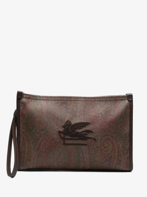 ETRO شنطة كلاتش 'بيغاسوس' بنقش بيزلي