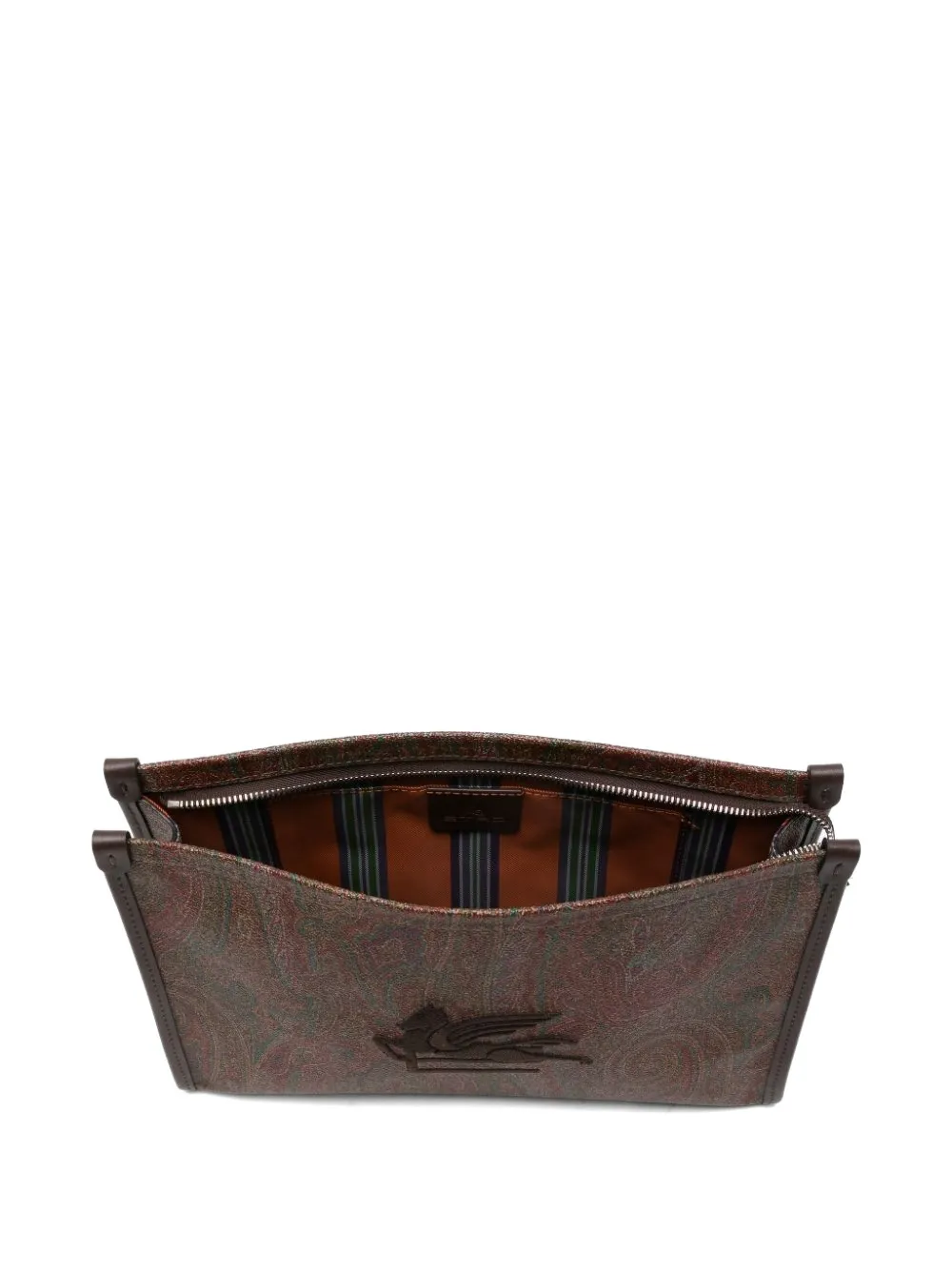 ETRO Pegasus clutch met paisley-patroon Bruin