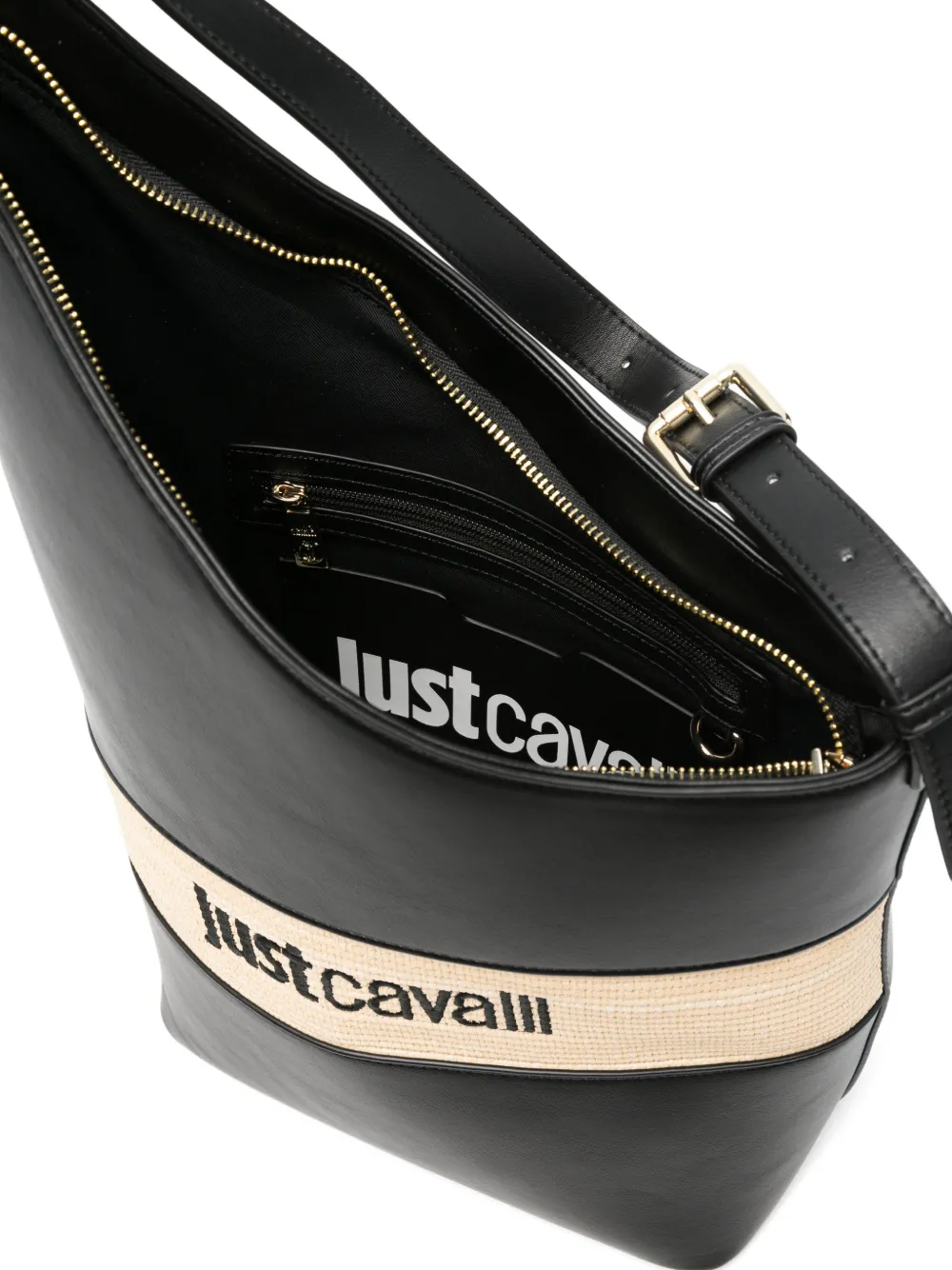 Just Cavalli Schoudertas met logo Zwart