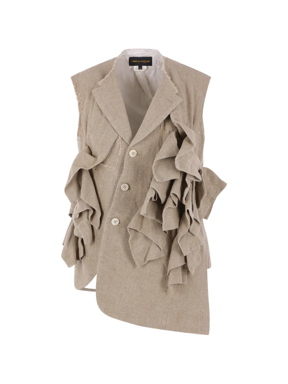 Comme Des Garçons ruffled buttoned gilet - Toni neutri