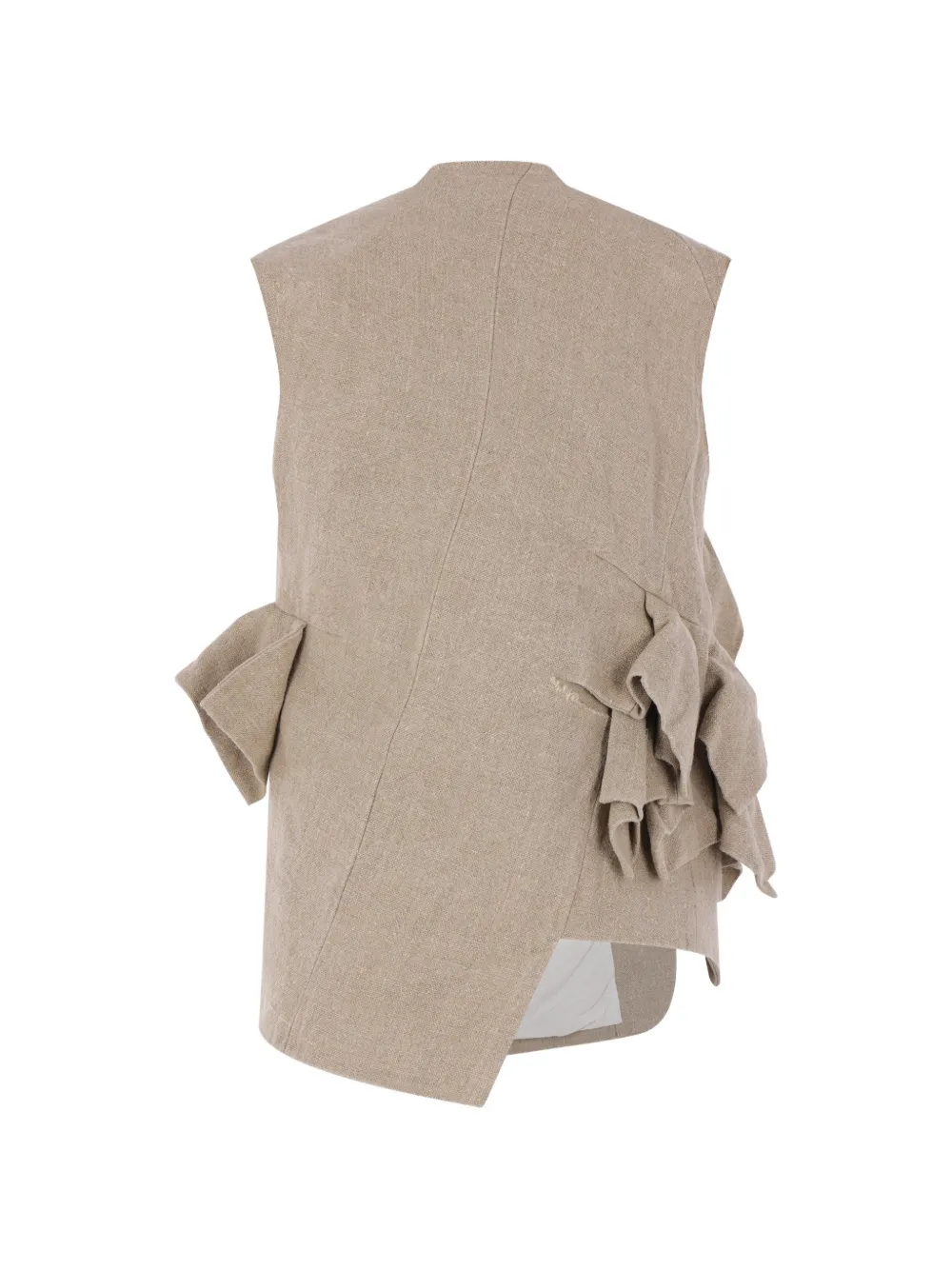  Comme Des Garçons Ruffled Buttoned Gilet - Neutrals 