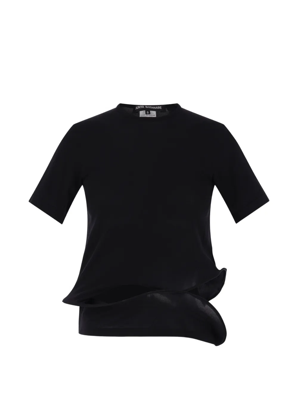 Junya Watanabe ruffled T-shirt - Nero