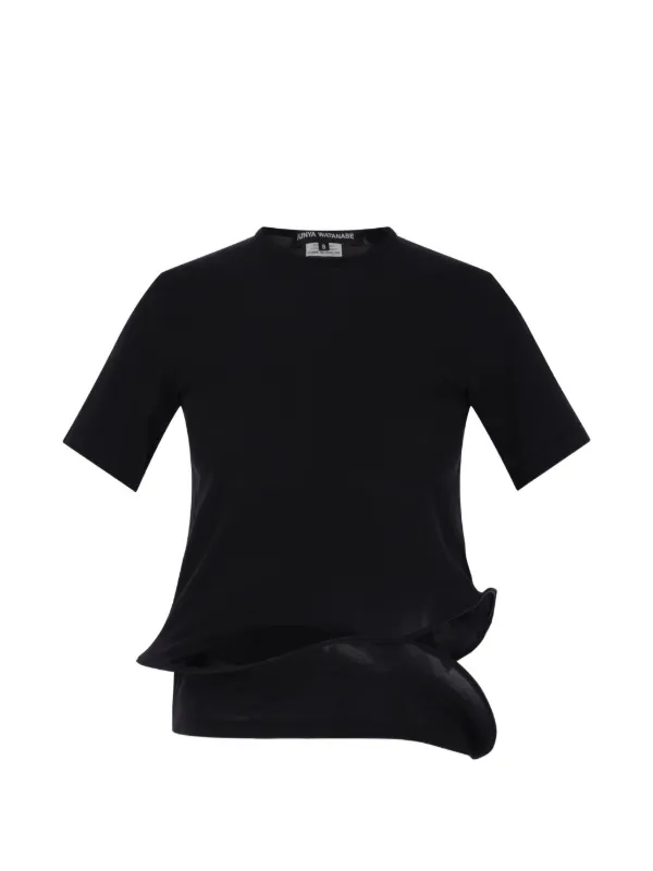 Junya Watanabe Ruffled T-shirt in Black
