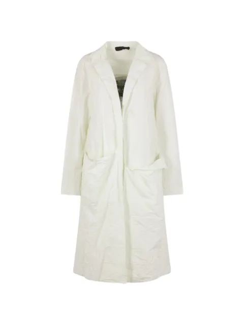 Maria Calderara crinkled-finish pin-fastening coat