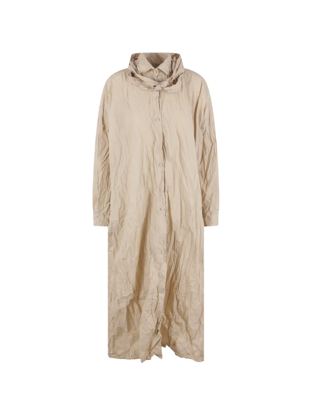 Daniela Gregis crinkled-finish long-line shirt - Toni neutri