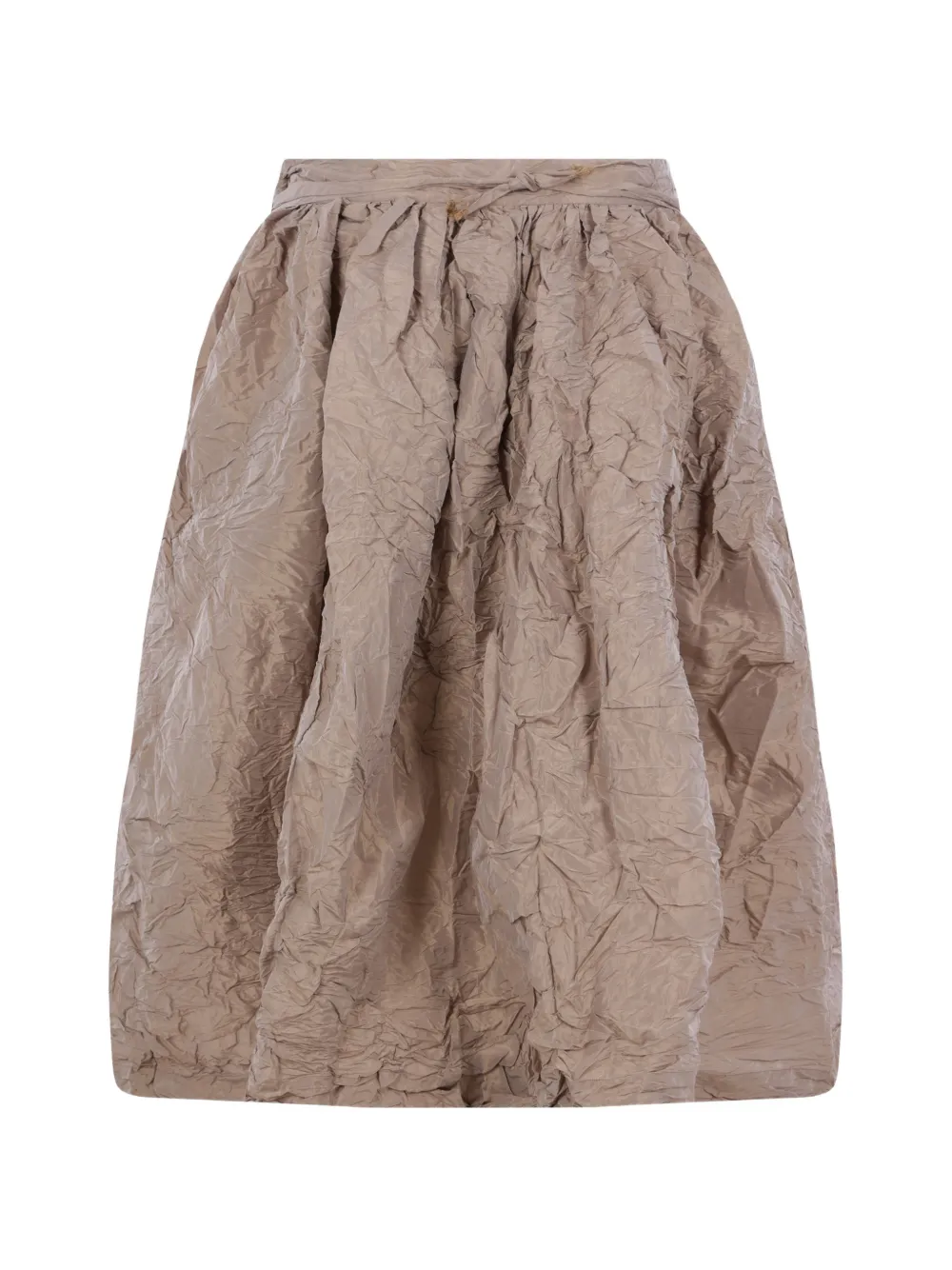 Daniela Gregis crinkled tie-fastening mid skirt - Marrone