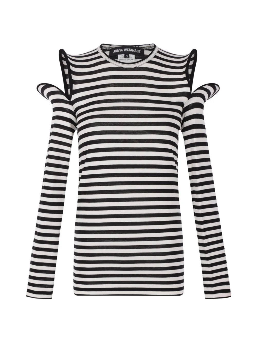 Junya Watanabe cut-shoulder T-shirt - Nero