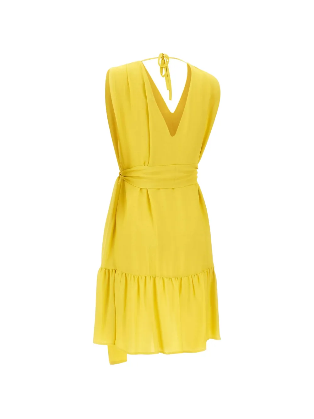  Kaos Ruffle V-neck Dress - Yellow 