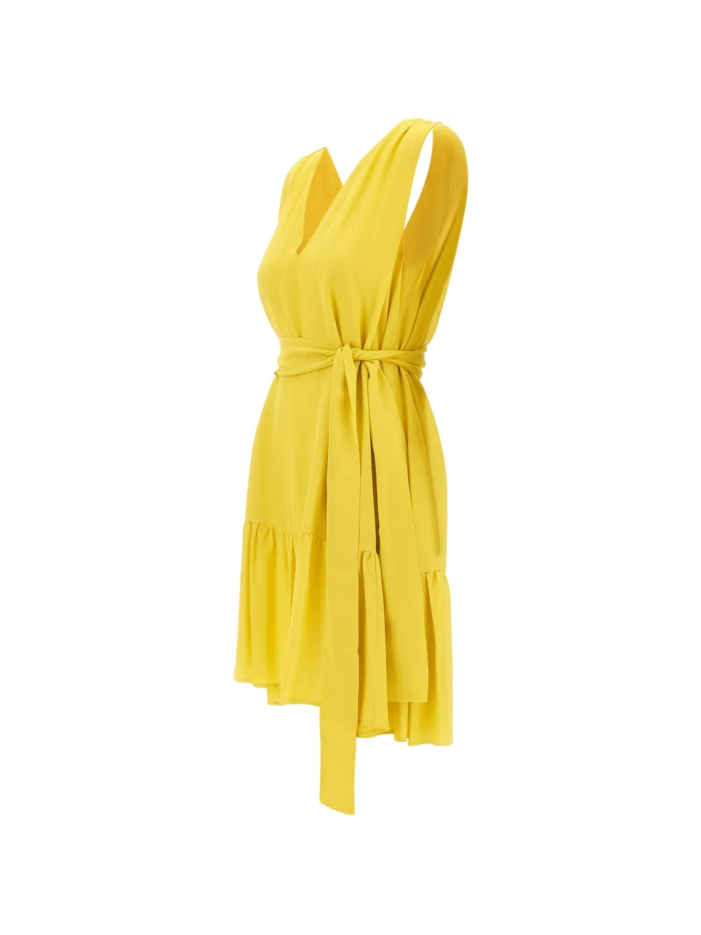  Kaos Ruffle V-neck Dress - Yellow 