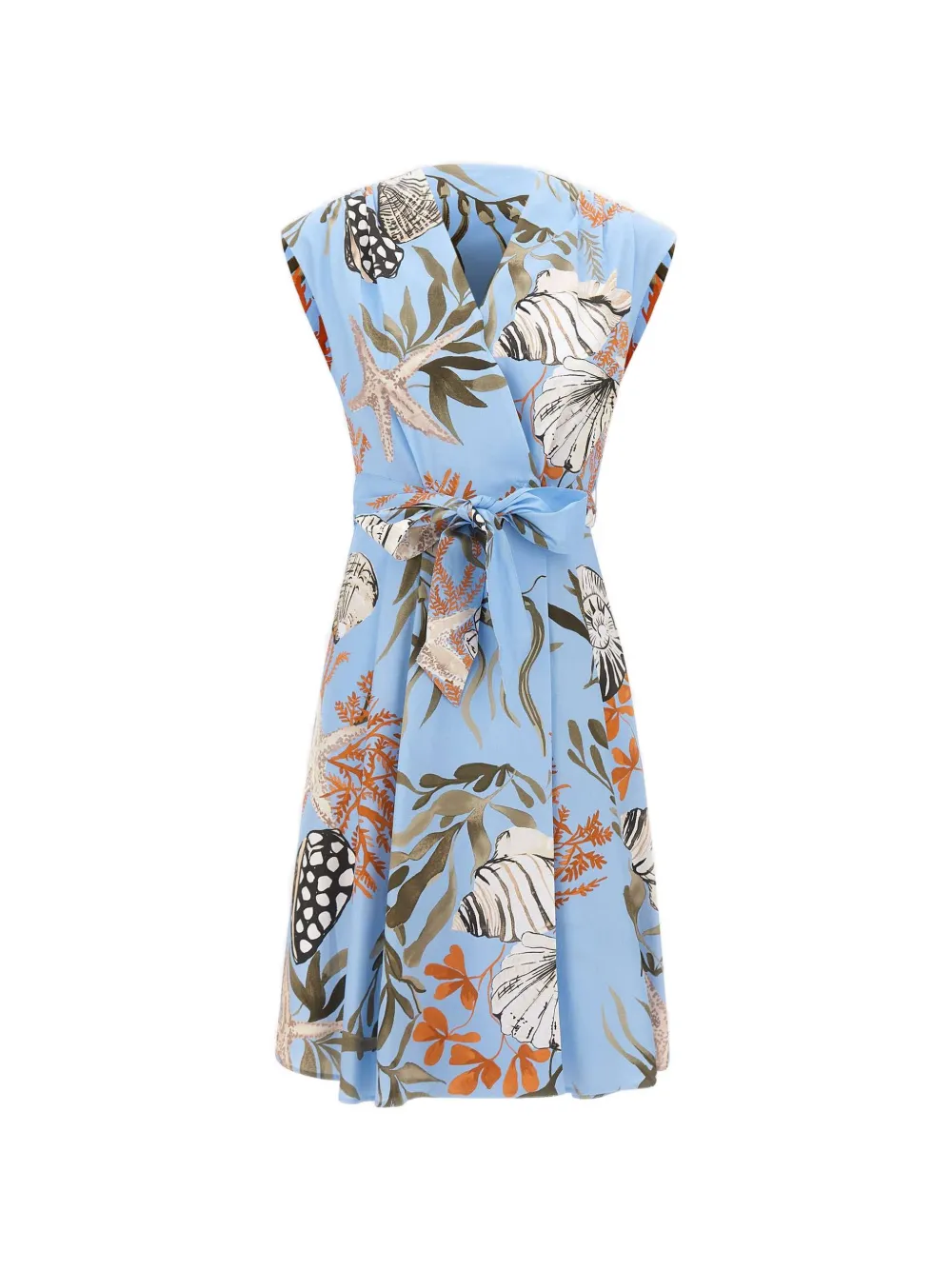Marella Millfilo wrap print cotton dress - Blu
