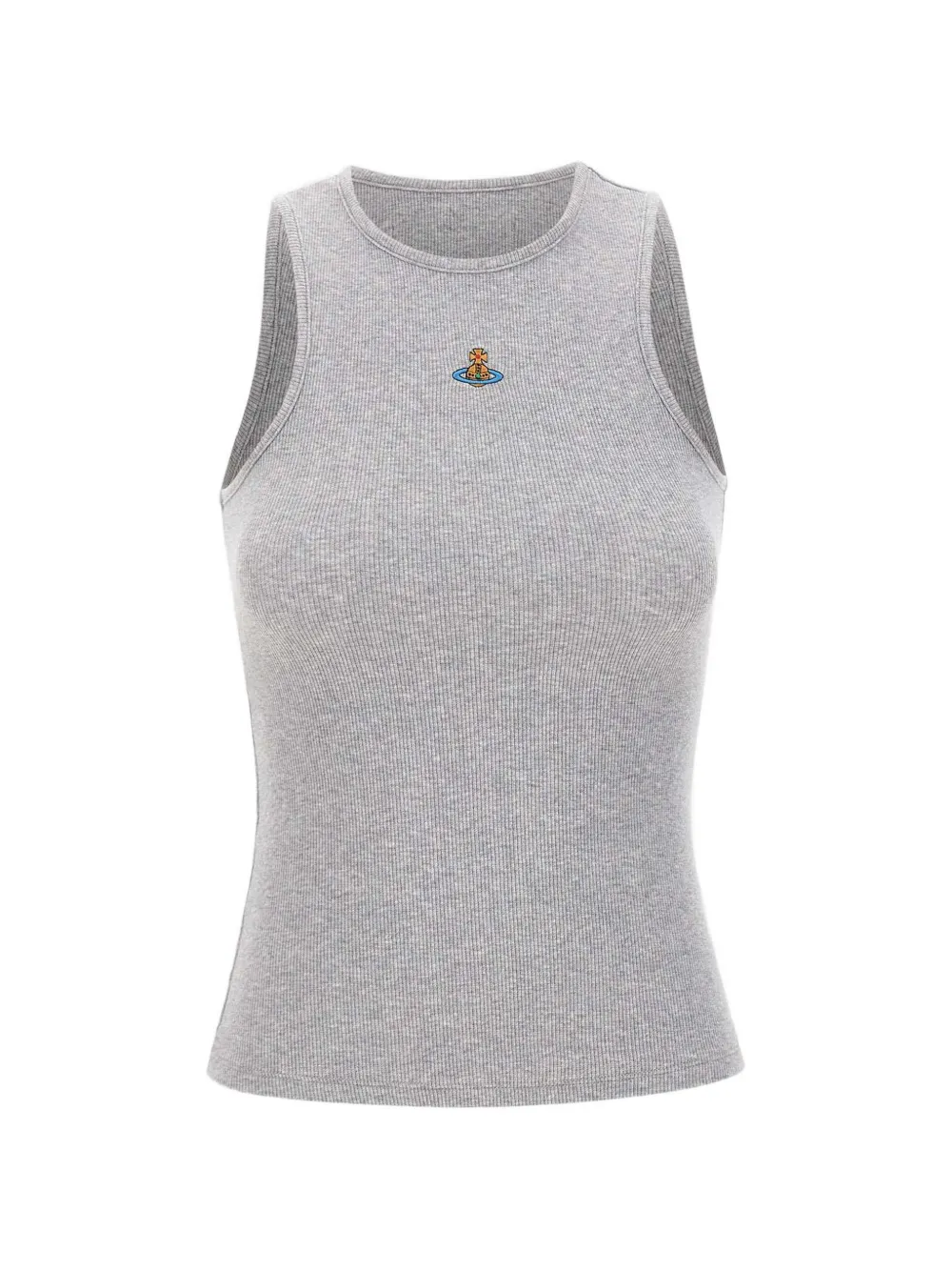 Vivienne Westwood embroidered-logo ribbed top - Grau