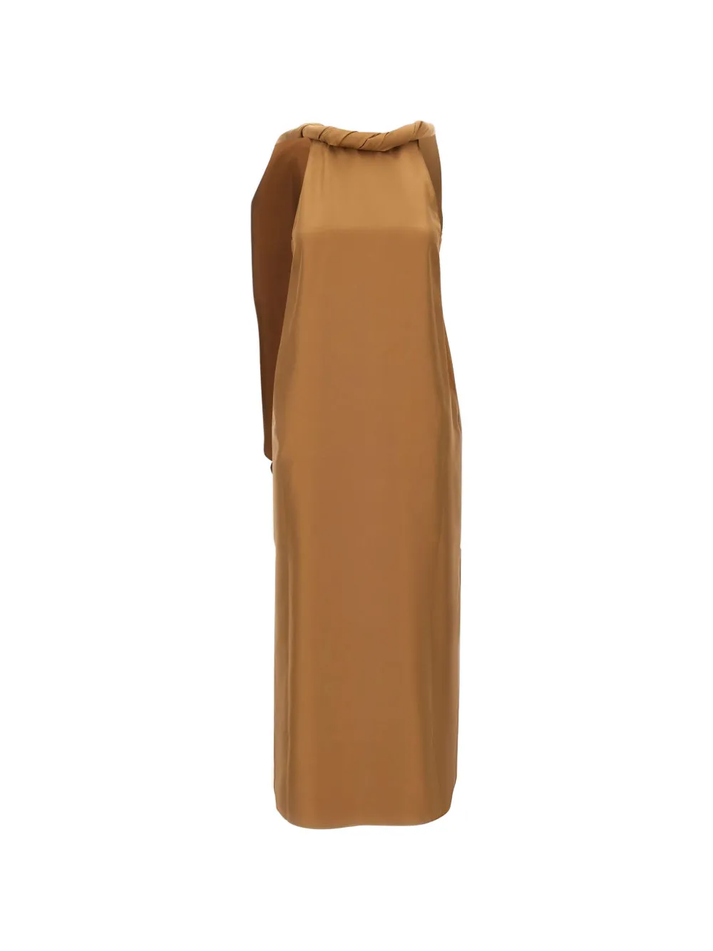 LouLou de Saison Susan twisted-collar sleeveless midi dress - Marrone