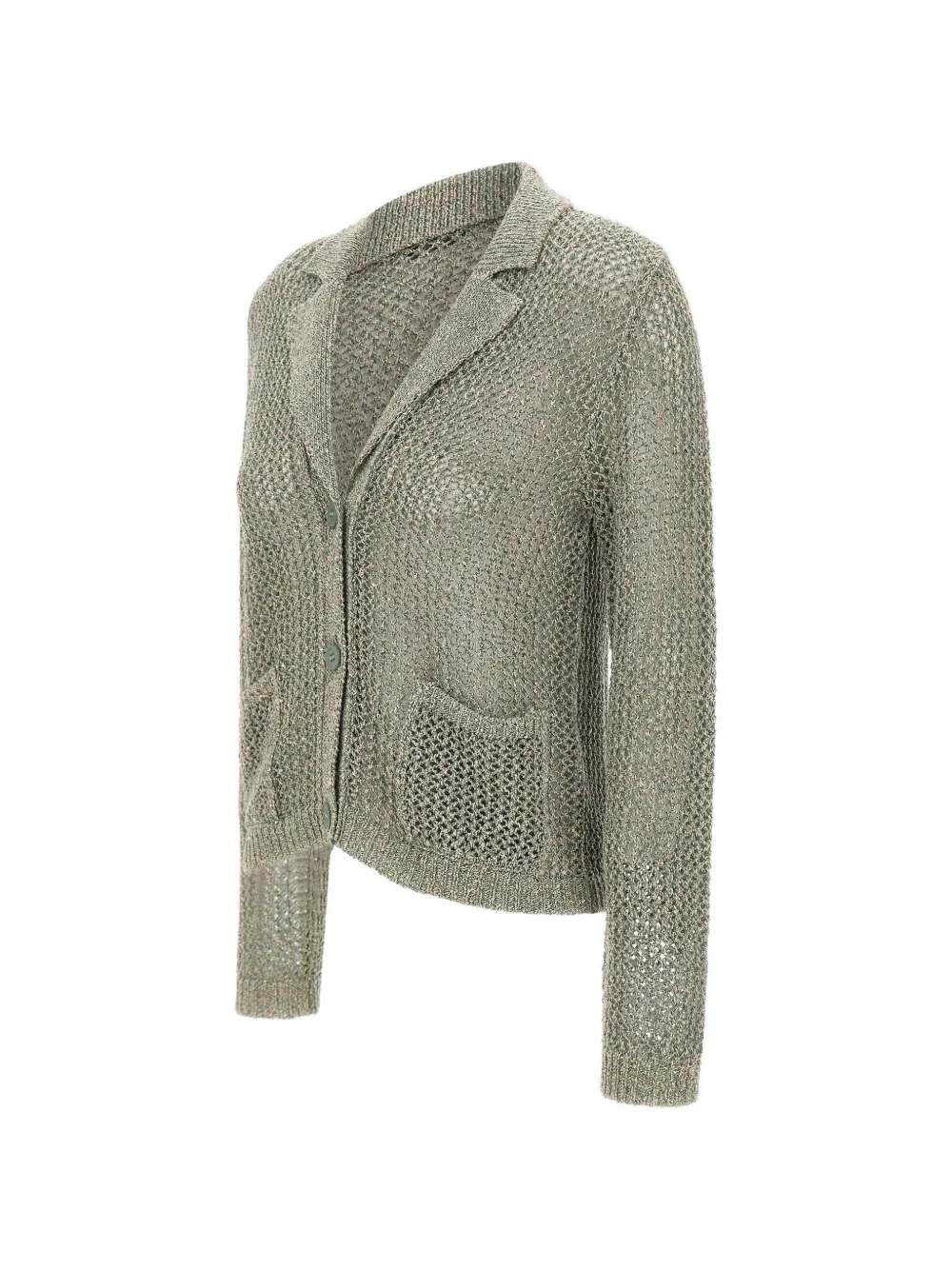  Kangra Openwork Sequin Cardigan - Green 