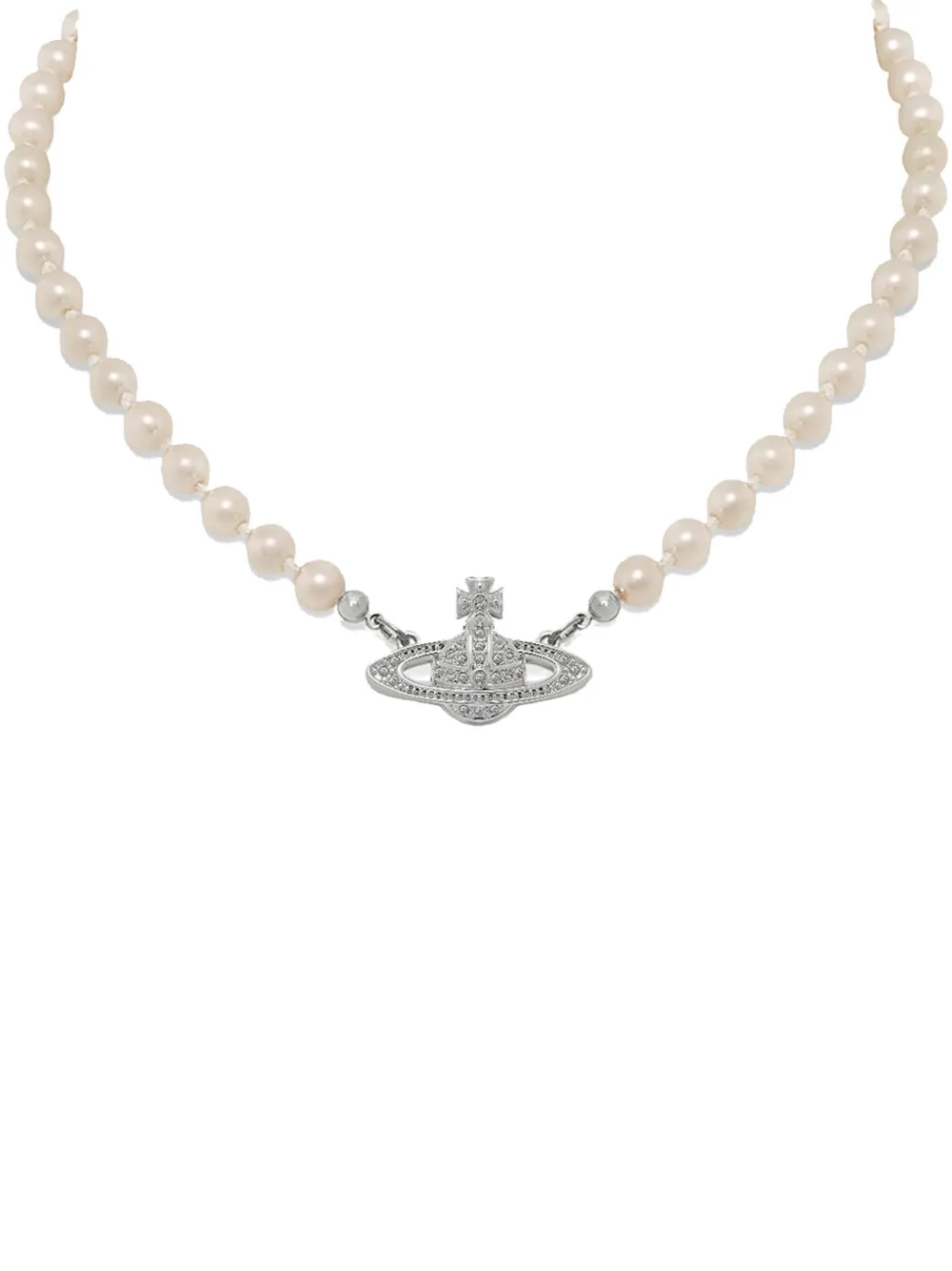 Vivienne Westwood Mini Bas Relief faux-pearl necklace - Argento
