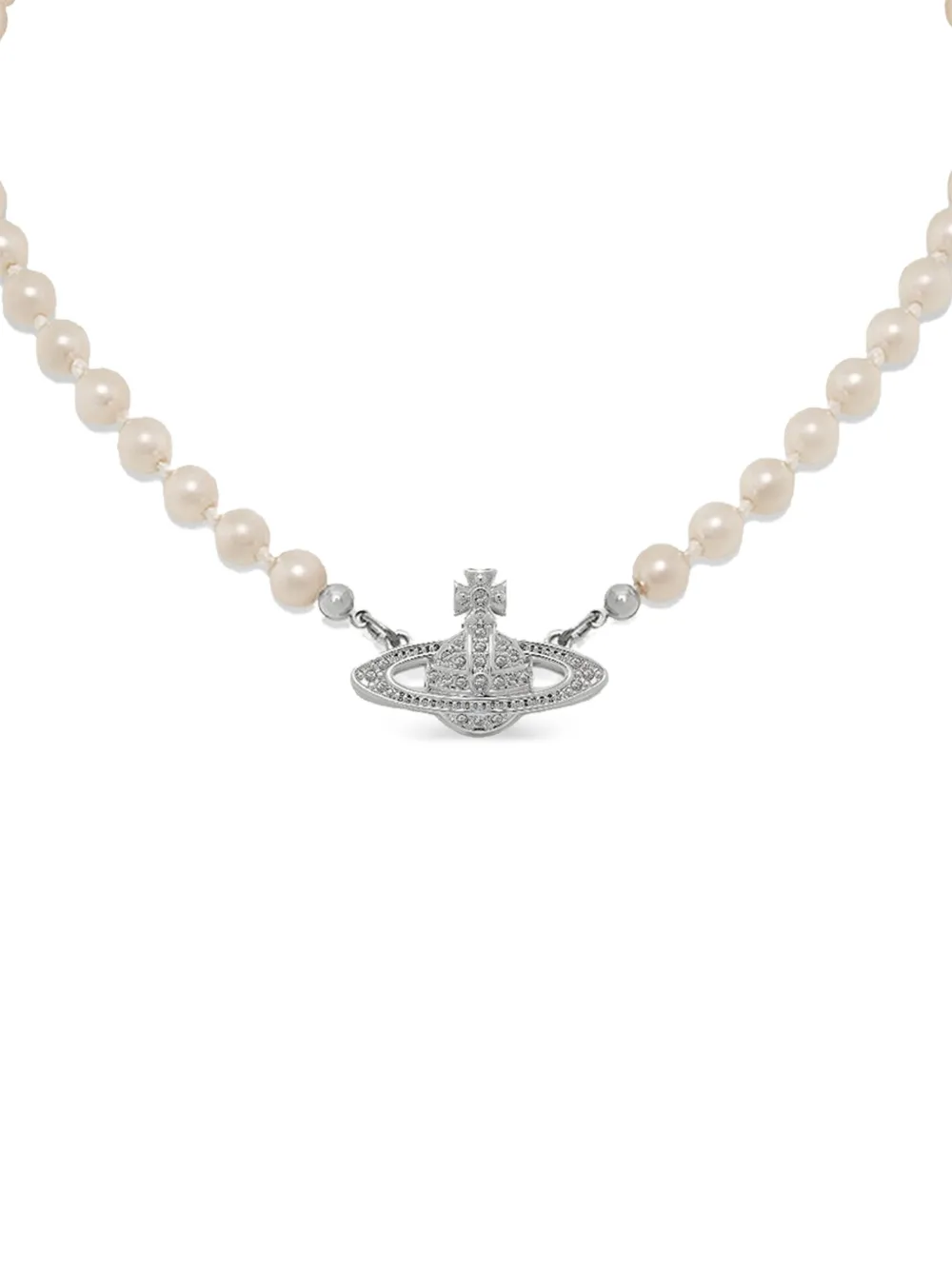 Vivienne Westwood Mini Bas Relief faux-pearl necklace - Argento