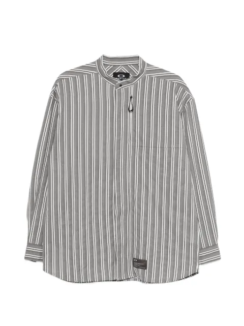 Oakley striped band-collar shirt