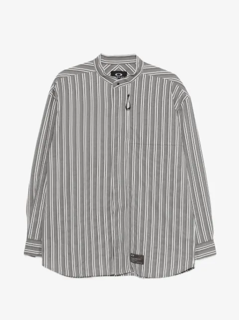 Oakley striped band-collar shirt