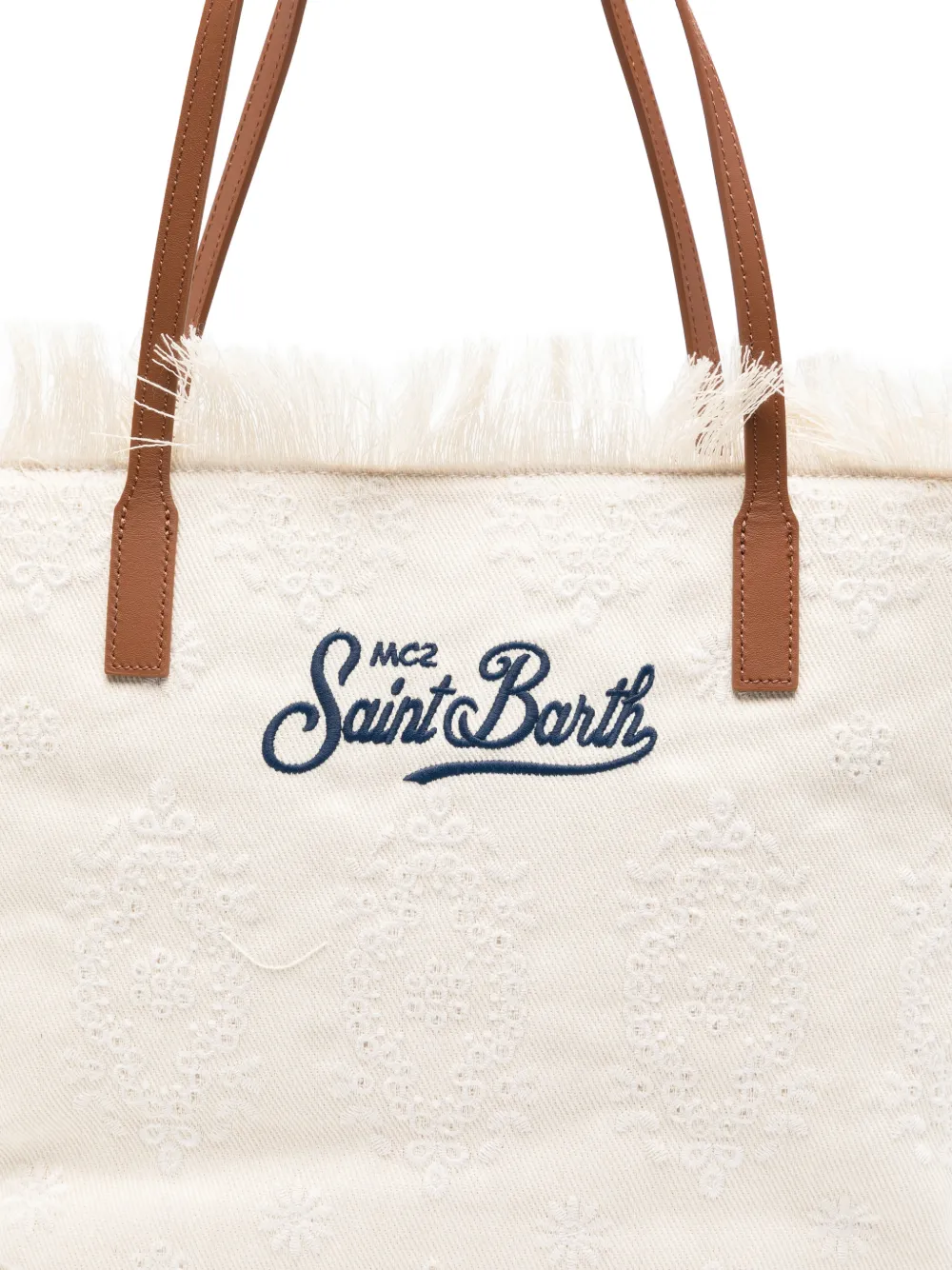 MC2 Saint Barth Schoudertas met franje Beige