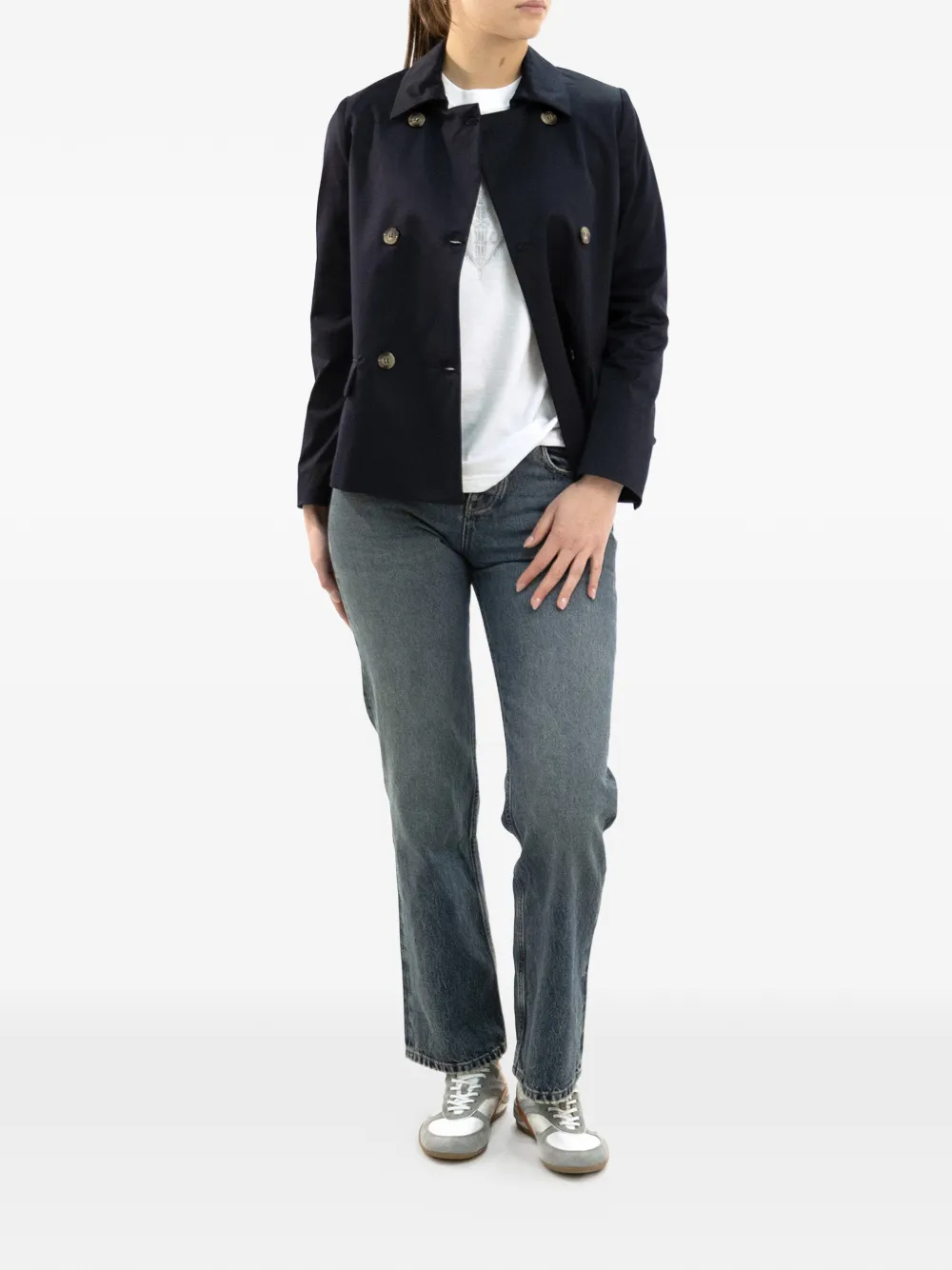  Kiltie Double-breasted Jacket - Blue 