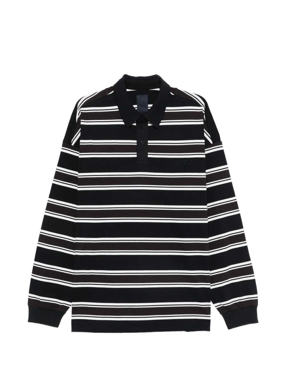 Juun.J striped long-sleeve polo shirt | Blue | Image 1