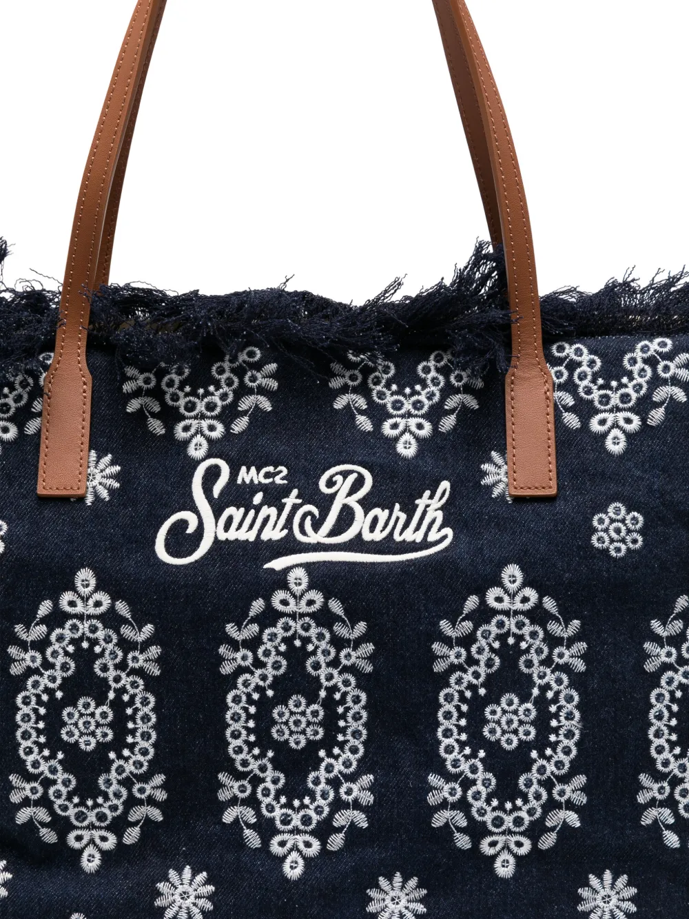 MC2 Saint Barth Schoudertas met geborduurd logo Blauw