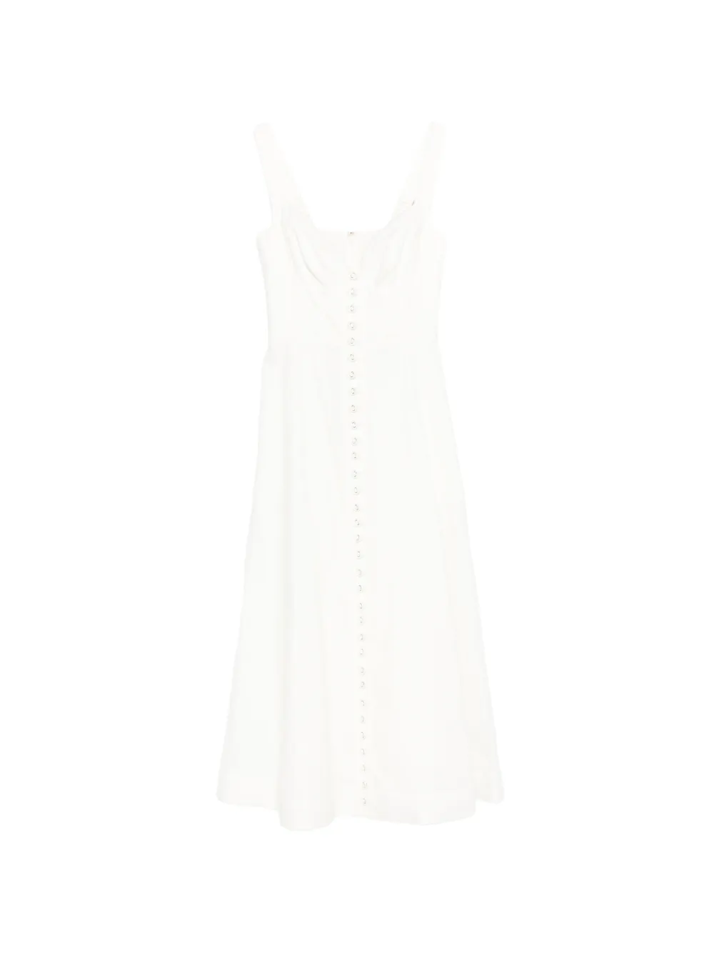 ZIMMERMANN Luna button-fastening midi dress - Bianco