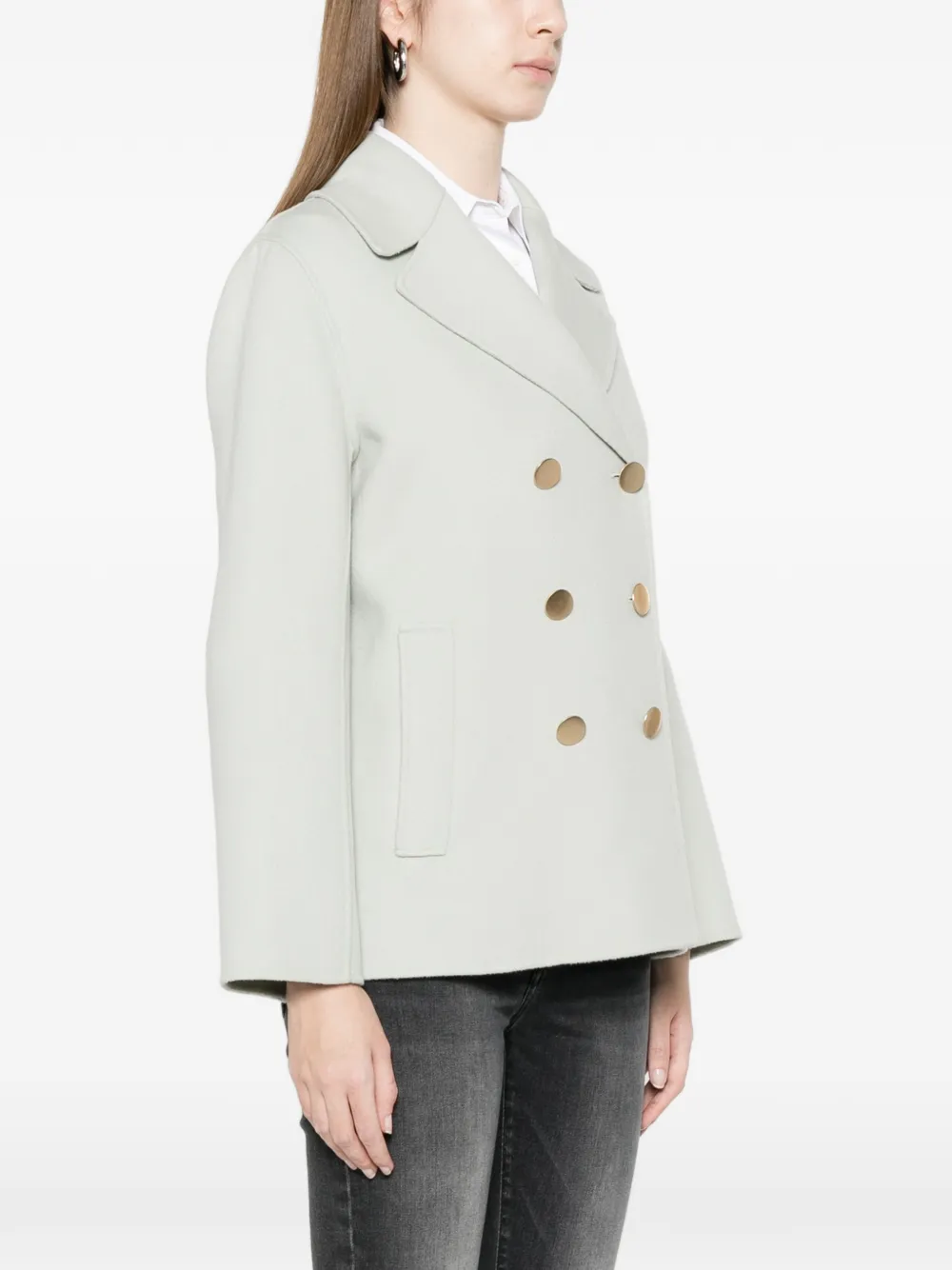  's Max Mara Double-breasted Peacoat - Green 