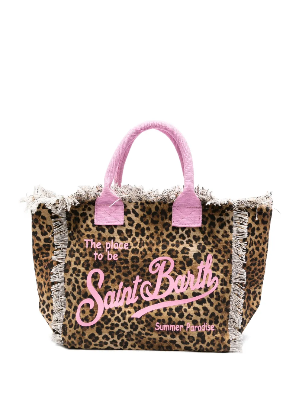 MC2 Saint Barth fringed leopard-pattern tote bag - Marrone