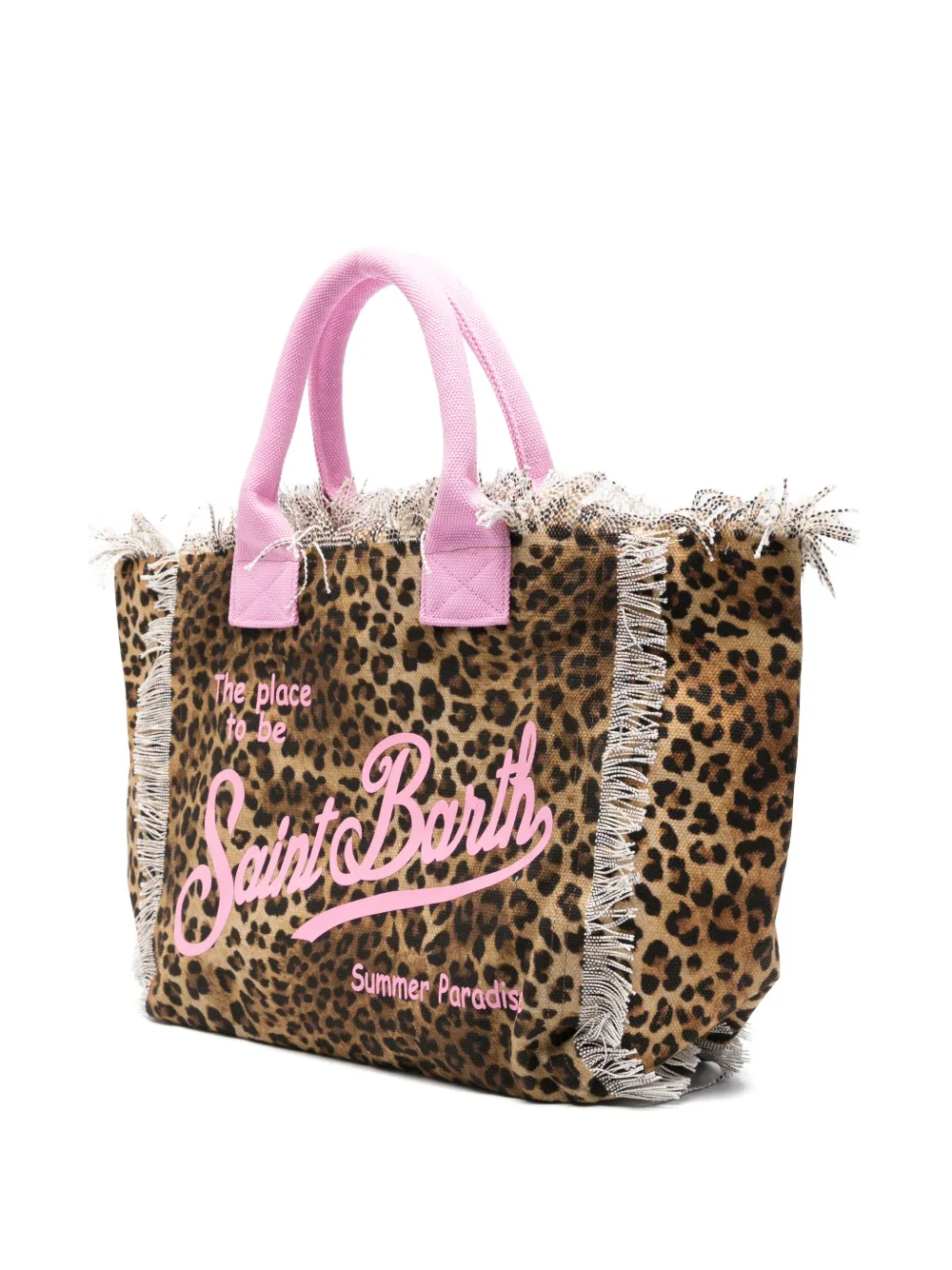  Mc2 Saint Barth Fringed Leopard-pattern Tote Bag - Brown 