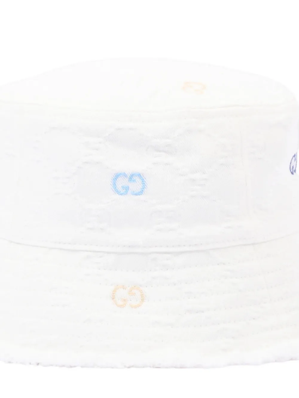  Gucci Kids Logo Bucket Hat - White 