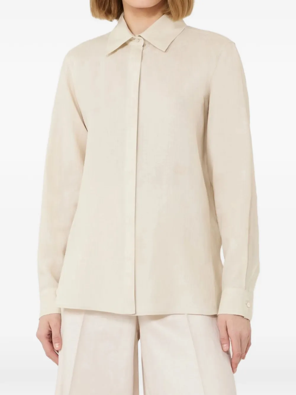  Max Mara Camisa De Manga Larga - Neutro 
