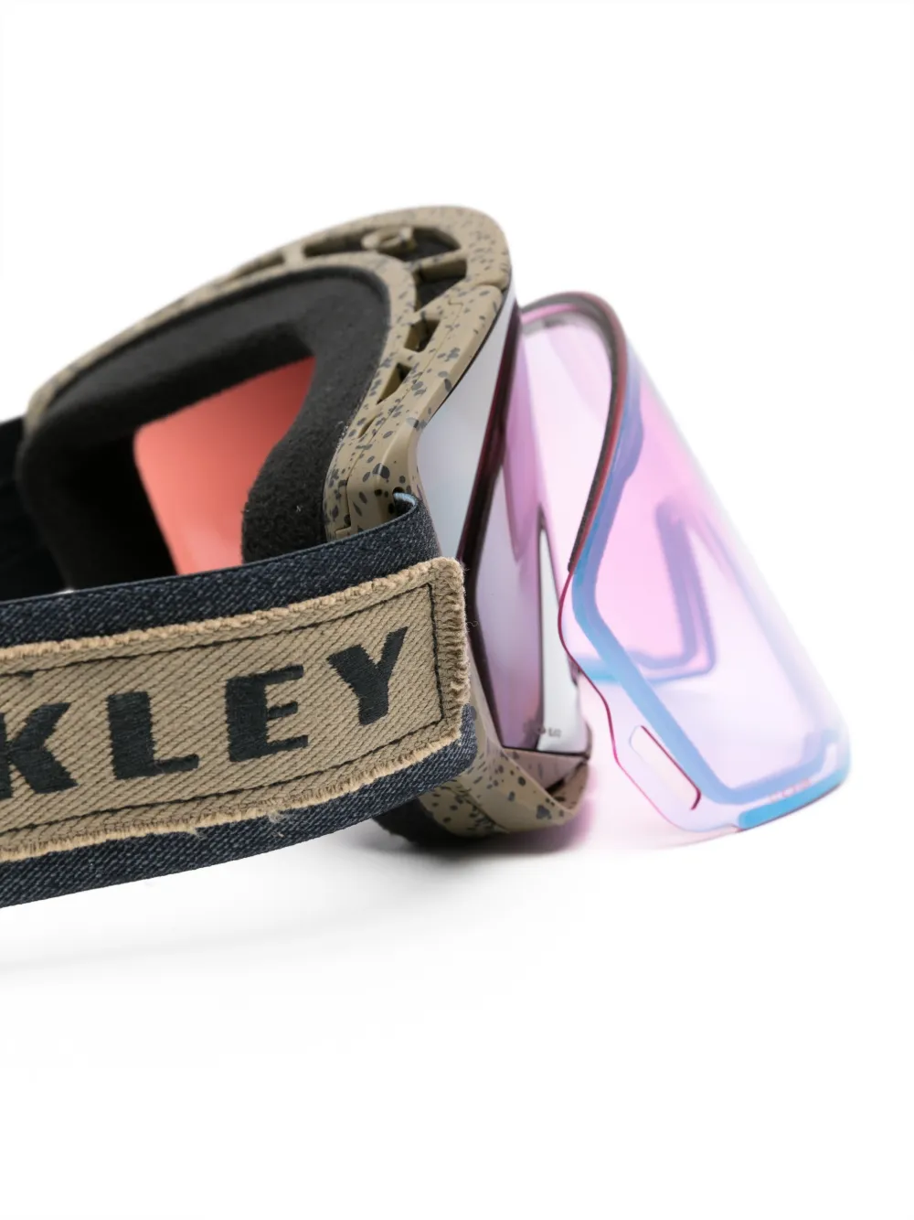 Oakley Grote Flow Space skibril met geometrisch montuur Blauw