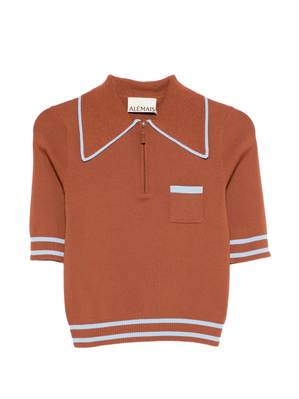ALEMAIS chest-pocket polo top - Marrone