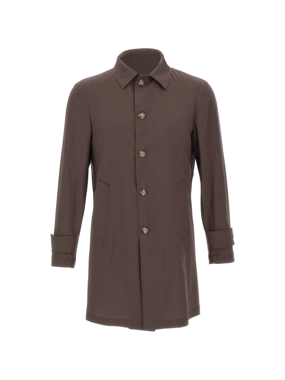 Barba Bristol button cuff virgin-wool coat - Marrone