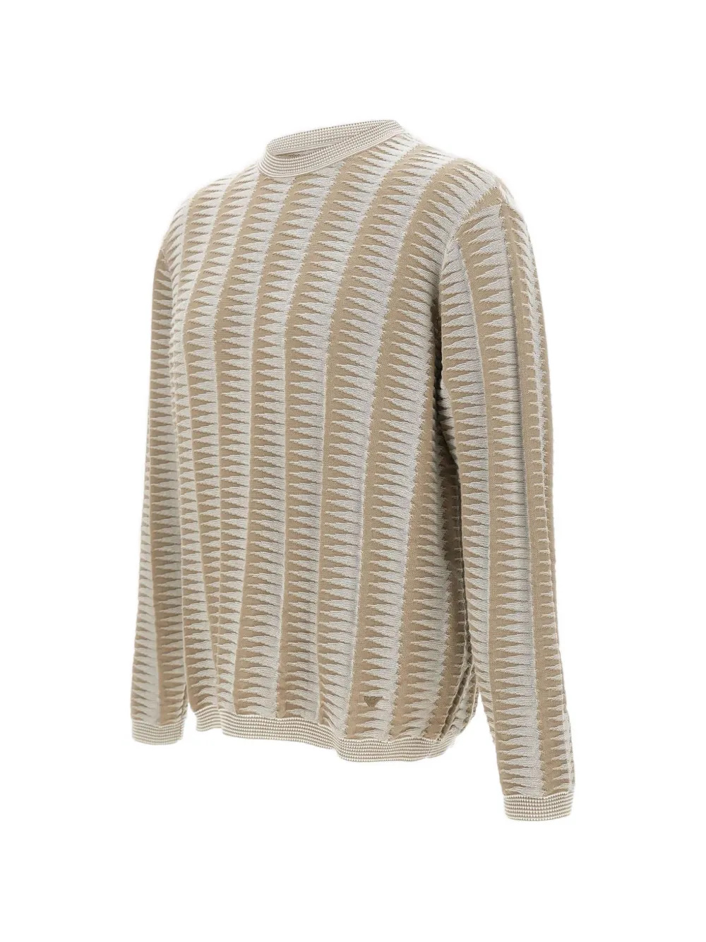 Emporio Armani Tweekleurige trui met jacquard Beige