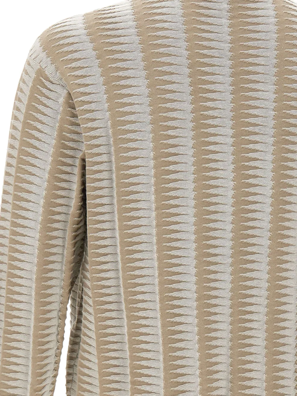 Emporio Armani Tweekleurige trui met jacquard Beige