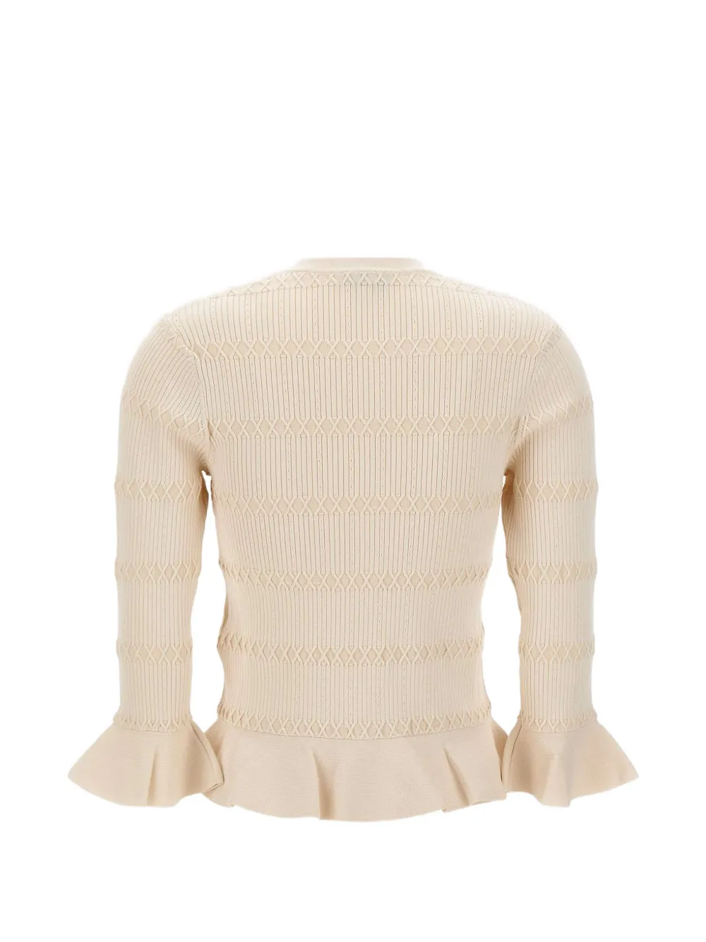  Liu Jo Ruffled-cuff Buttoned Cardigan - White 