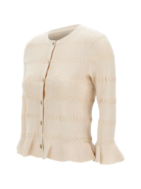 LIU JO Cardigan With Flounces | White | FARFETCH