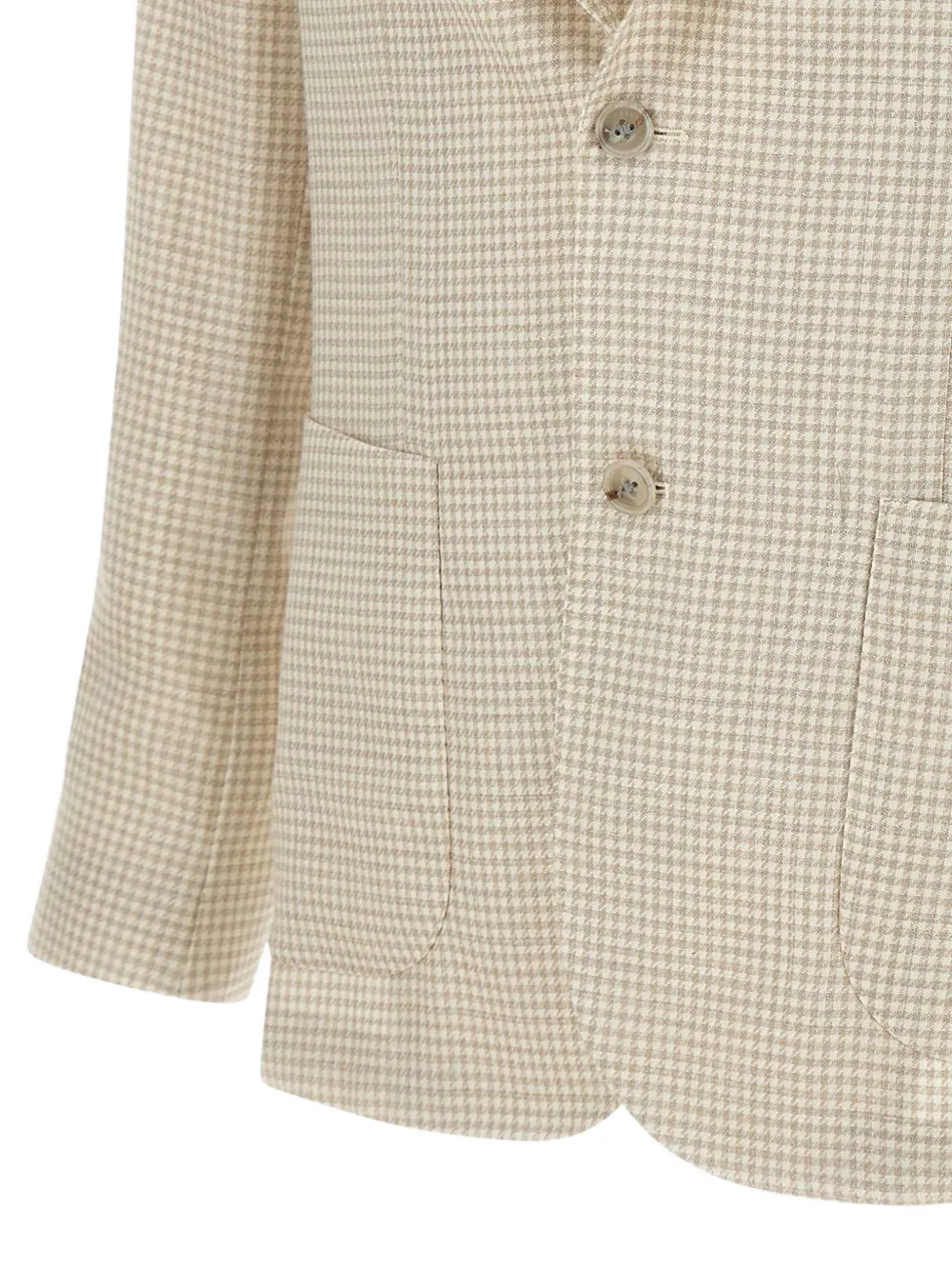 Easy J Mono Houndstooth Buttoned Blazer