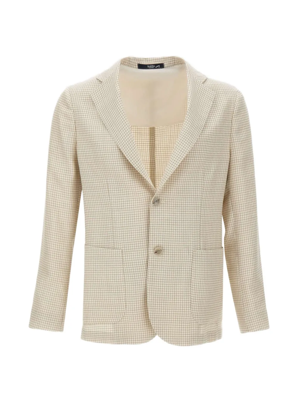 Barba Easy J Mono houndstooth buttoned blazer - Toni neutri